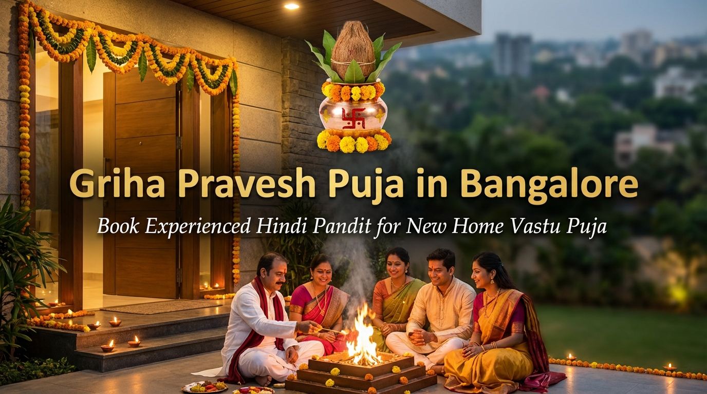 North Indian pandit in Bangalore performing Griha Pravesh offerings